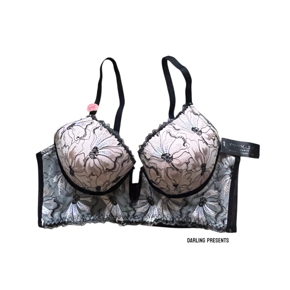 Youmita Balconette Longline Bra Women Color Black Size 36B